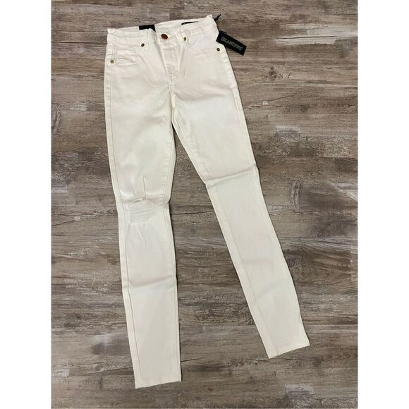 Blank NYC Jeans Mid-Rise Distressed Skinny White Women’s Sz 24 - Picture 1 of 9
